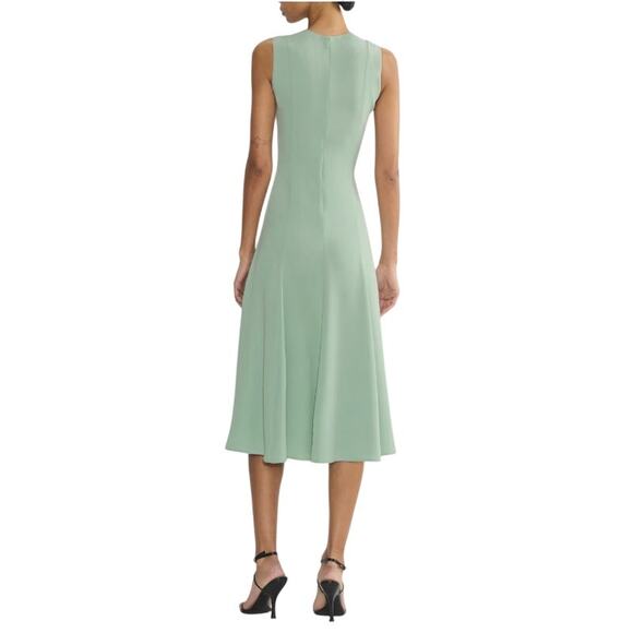 Aritzia Babaton Women's Terrace Sage Crepe Fit and Flare Listing Dress Size 6 - Picture 2 of 10